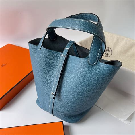 hermes blue jean picotin|Hermes picotin luggage.